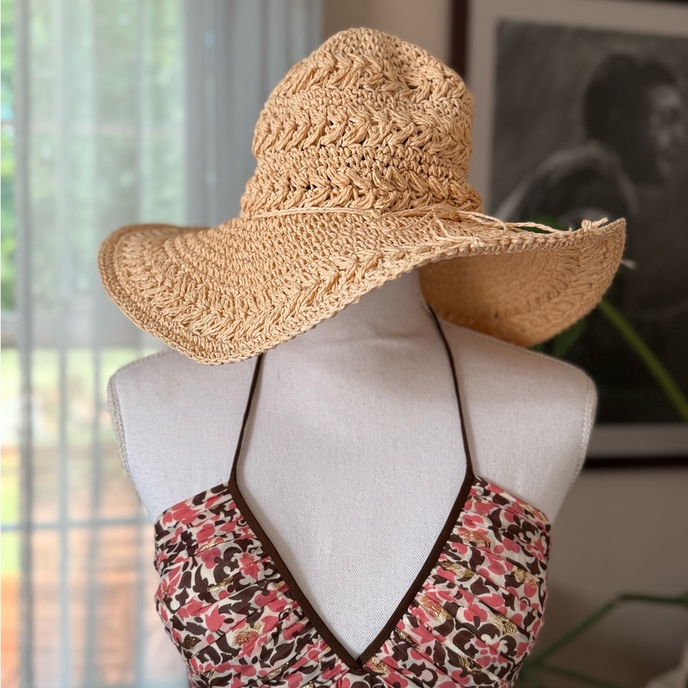 Panama Jack Woven Straw Floppy Hat - Picture 5 of 5